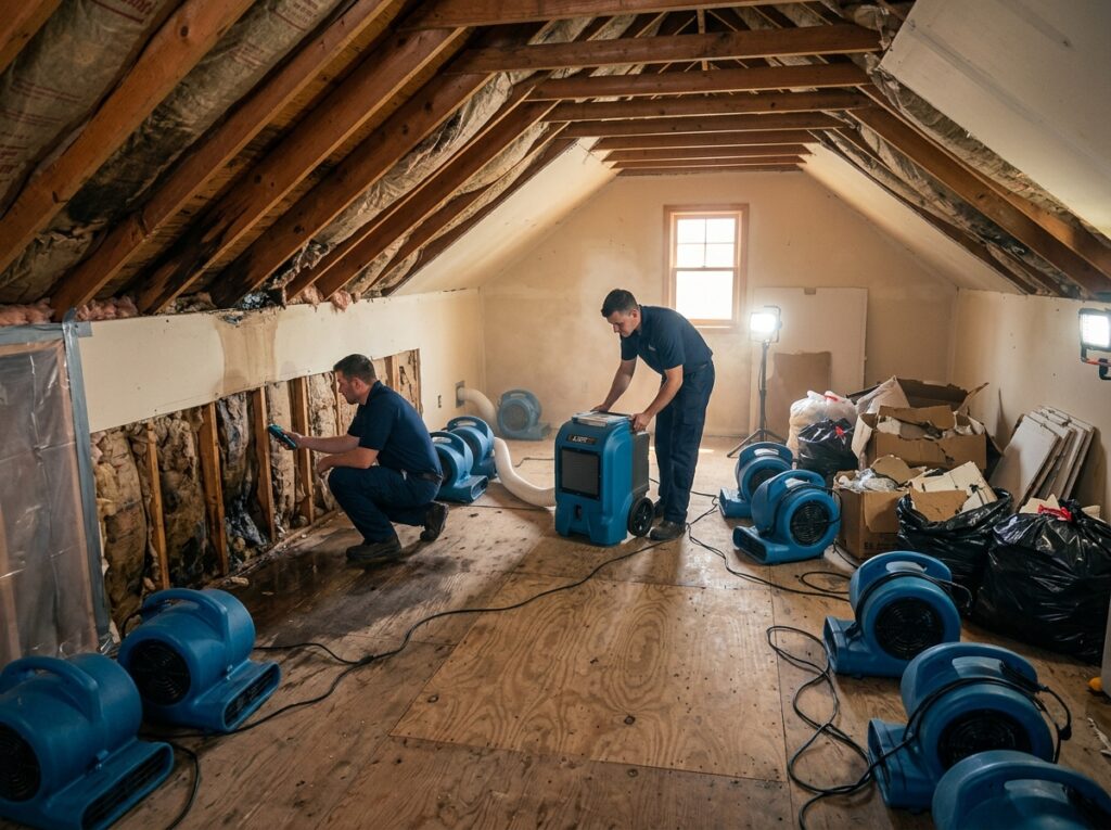 Attic Water Damage Restoration in Cobb Farm