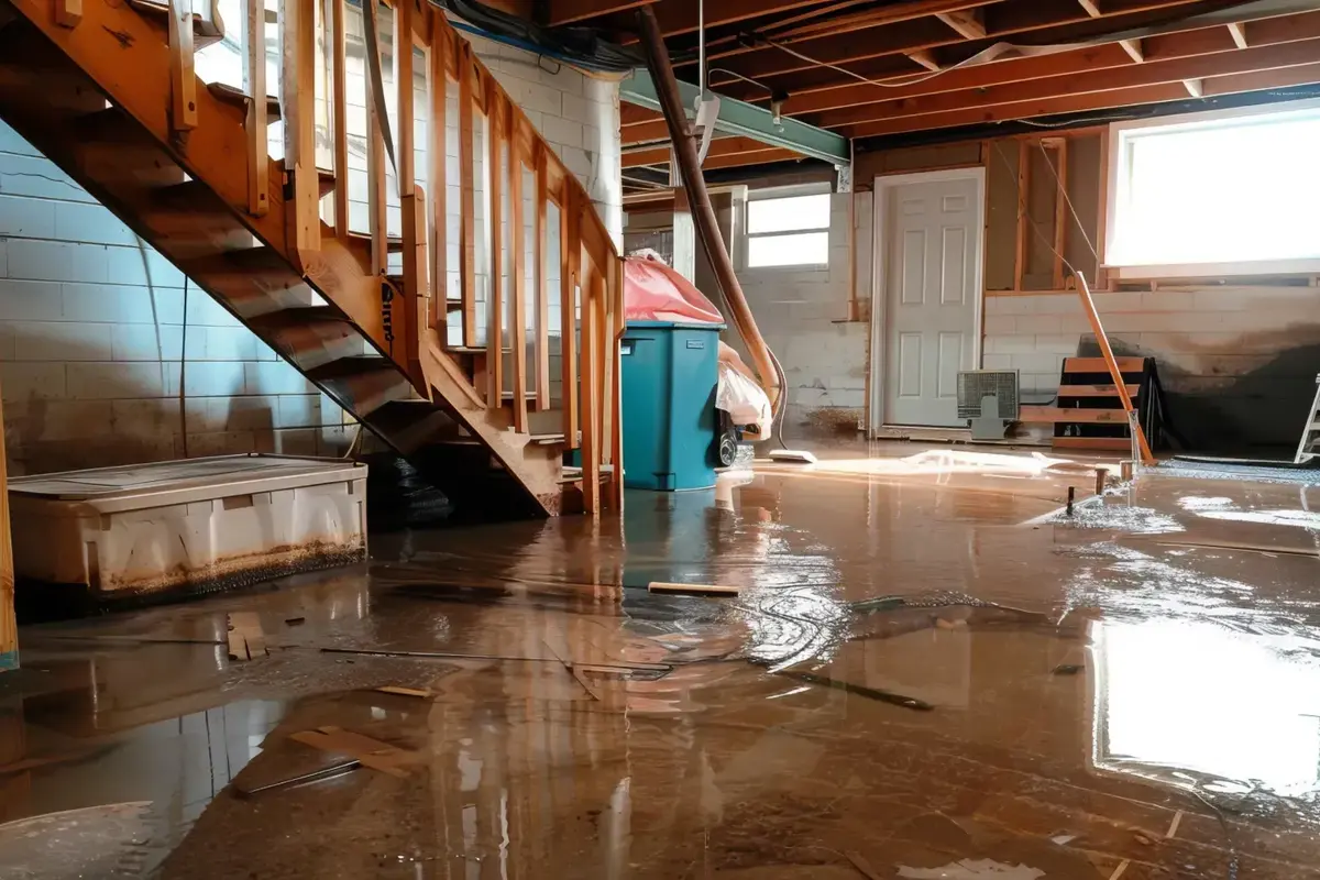 Flooded basement cleanup in Frisco TX